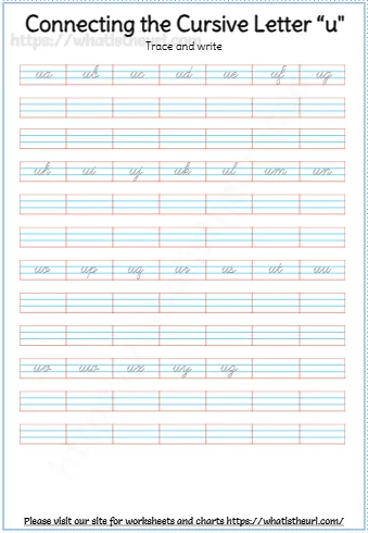 Connecting The Cursive Letter U
