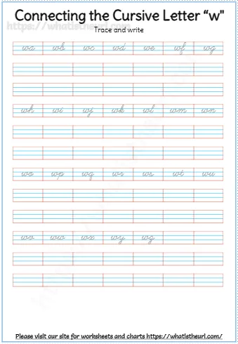Connecting The Cursive Letter W