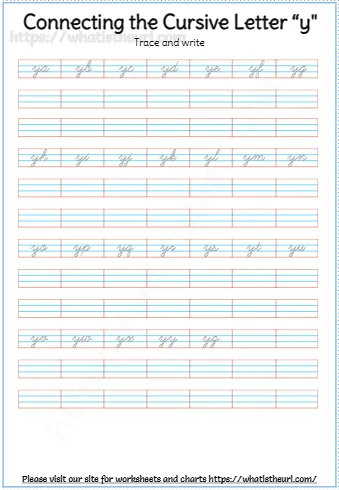 Connecting The Cursive Letter Y