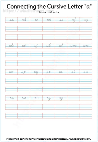 Worksheet For Connecting The Lowercase Letter A With Other Letters
