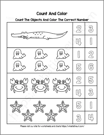 Count The Objects And Color The Correct Number