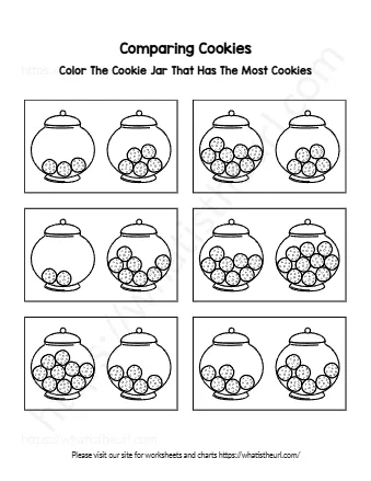 Color The Cookie Jar That Has The Most Cookies