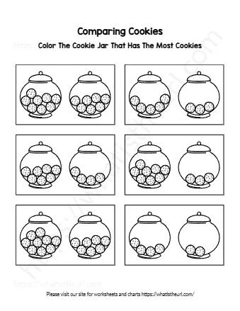 Color The Cookie Jar That Has The Most Cookies