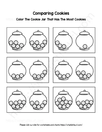 Color The Cookie Jar That Has The Most Cookies