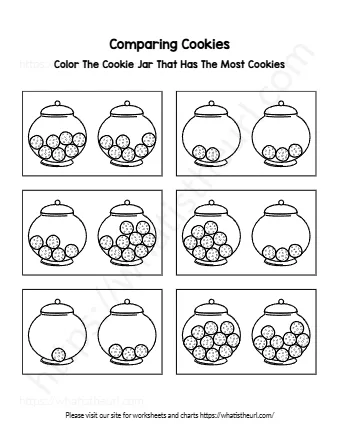 Color The Cookie Jar That Has The Most Cookies