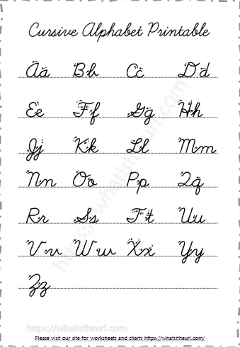 Cursive Alphabet Printable 1