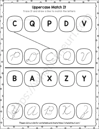 Trace It And Draw A Line To Match The Letters