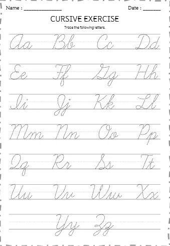 Trace The Following Letters