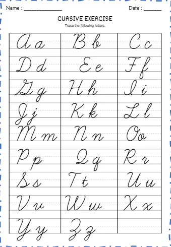 Trace The Following Letters