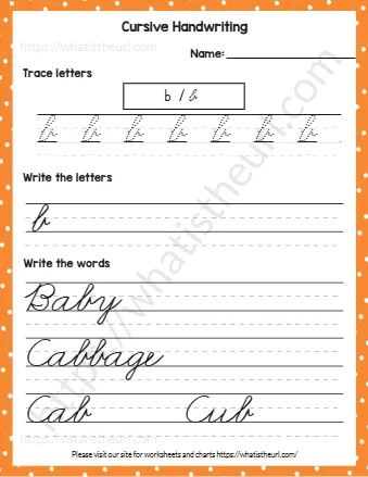 Cursive Handwriting Practice Worksheets Exercise 3