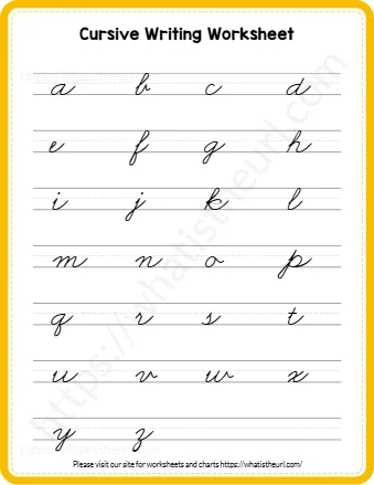Cursive Writing A Z Small Letters