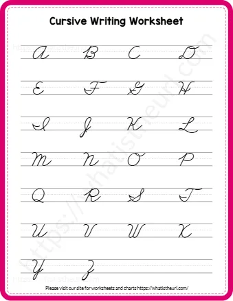 Cursive Writing A Z Capital Letters