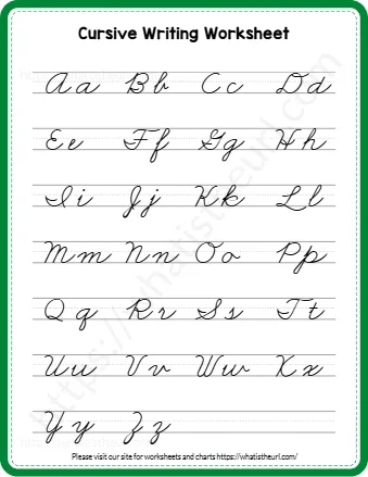 Cursive Writing A Z Poster