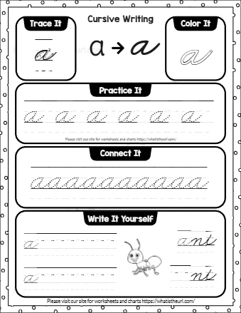 Cursive Writing Lowercase Alphabet Exercise