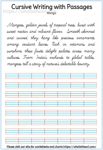 Cursive Writing With Passages