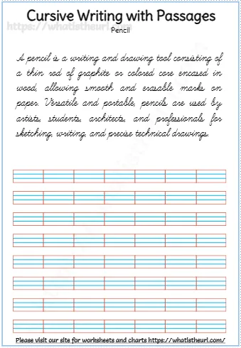 Cursive Writing With Passages