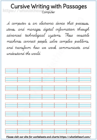 Cursive Writing With Passages