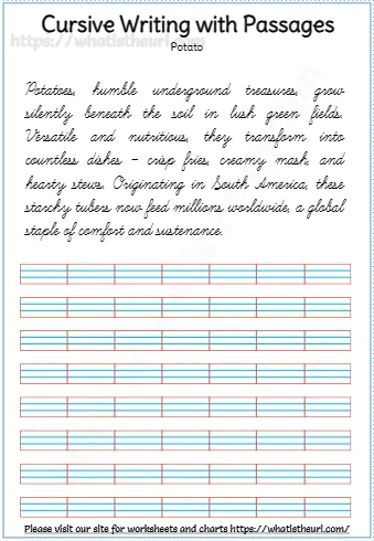 Cursive Writing With Passages