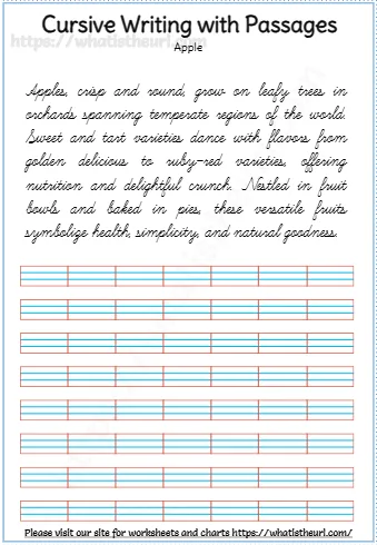 Cursive Writing With Passages