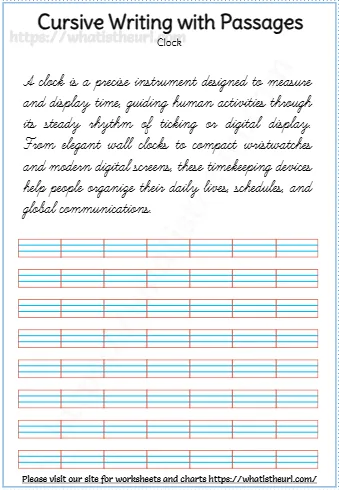 Cursive Writing With Passages
