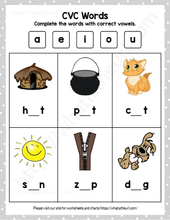 Complete The Words With Correct Vowels