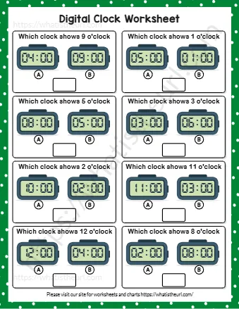 Which Clock Shows 12 O'clock