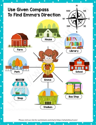 Directions 8 Compass Points Worksheet - 4 - Directions 8 Compass Points Worksheet – 3