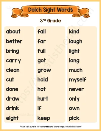 Dolch Sight Words Grade 3 1
