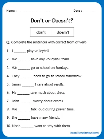 Don T Or Doesn T