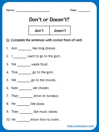 Don T Or Doesn T