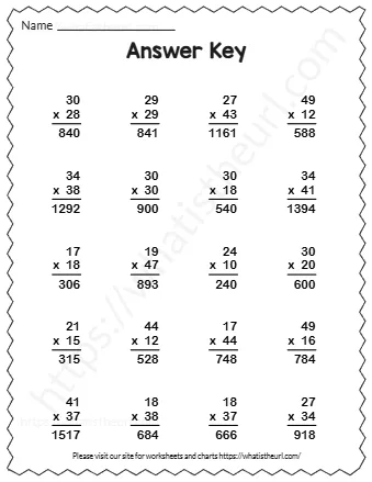 Multiply Each Number And Writ E The Answer