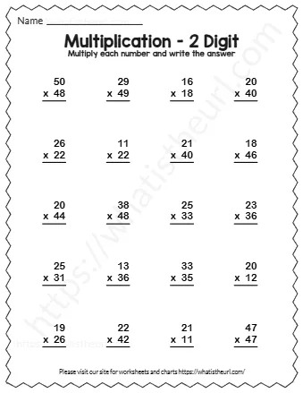 Multiply Each Number And Writ E The Answer