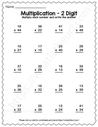 Multiply Each Number And Writ E The Answer