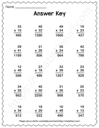 Multiply Each Number And Writ E The Answer