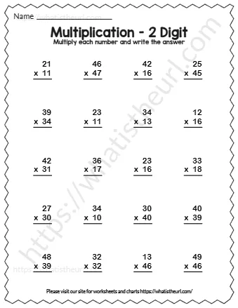 Multiply Each Number And Writ E The Answer
