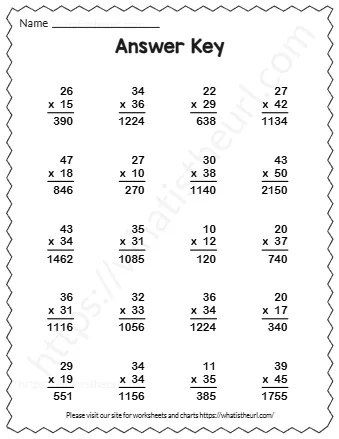 Multiply Each Number And Writ E The Answer