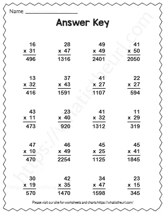Multiply Each Number And Writ E The Answer