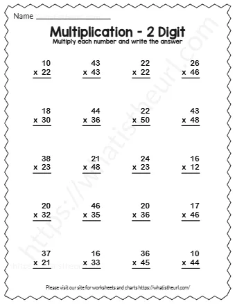 Multiply Each Number And Writ E The Answer