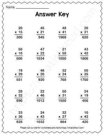 Multiply Each Number And Writ E The Answer
