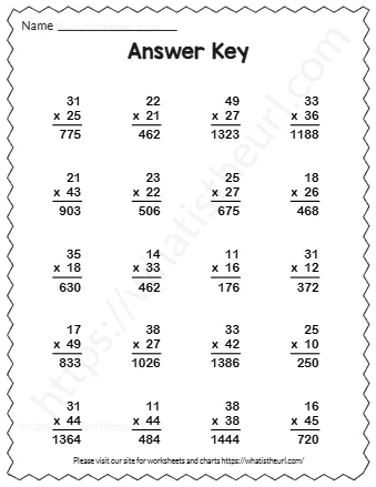 Multiply Each Number And Writ E The Answer