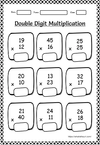 Printable Double Digit Multiplication Worksheet For Grade 5