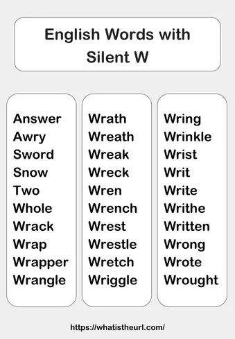 English Words with Silent