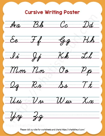 Cursive Writing Alphabet Aa