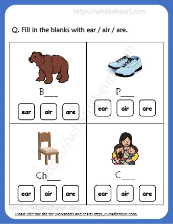 Fill In The Blanks With Ear Air Are