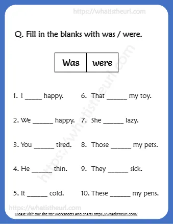 Fill In The Blanks With Was Were