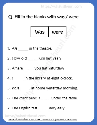 Fill In The Blanks With Was Were