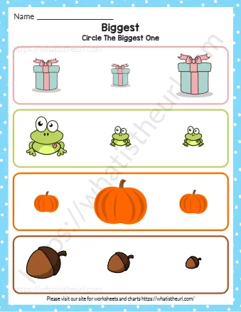 Find And Circle The Biggest For Pre K