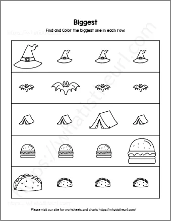 Find And Color The Biggest One In Each Row
