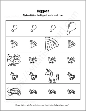 Find And Color The Biggest One In Each Row