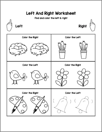 Left And Right Worksheet